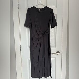 YAYA Women Grey Midi Dress | Ring Waist Detail | NWT | Size M